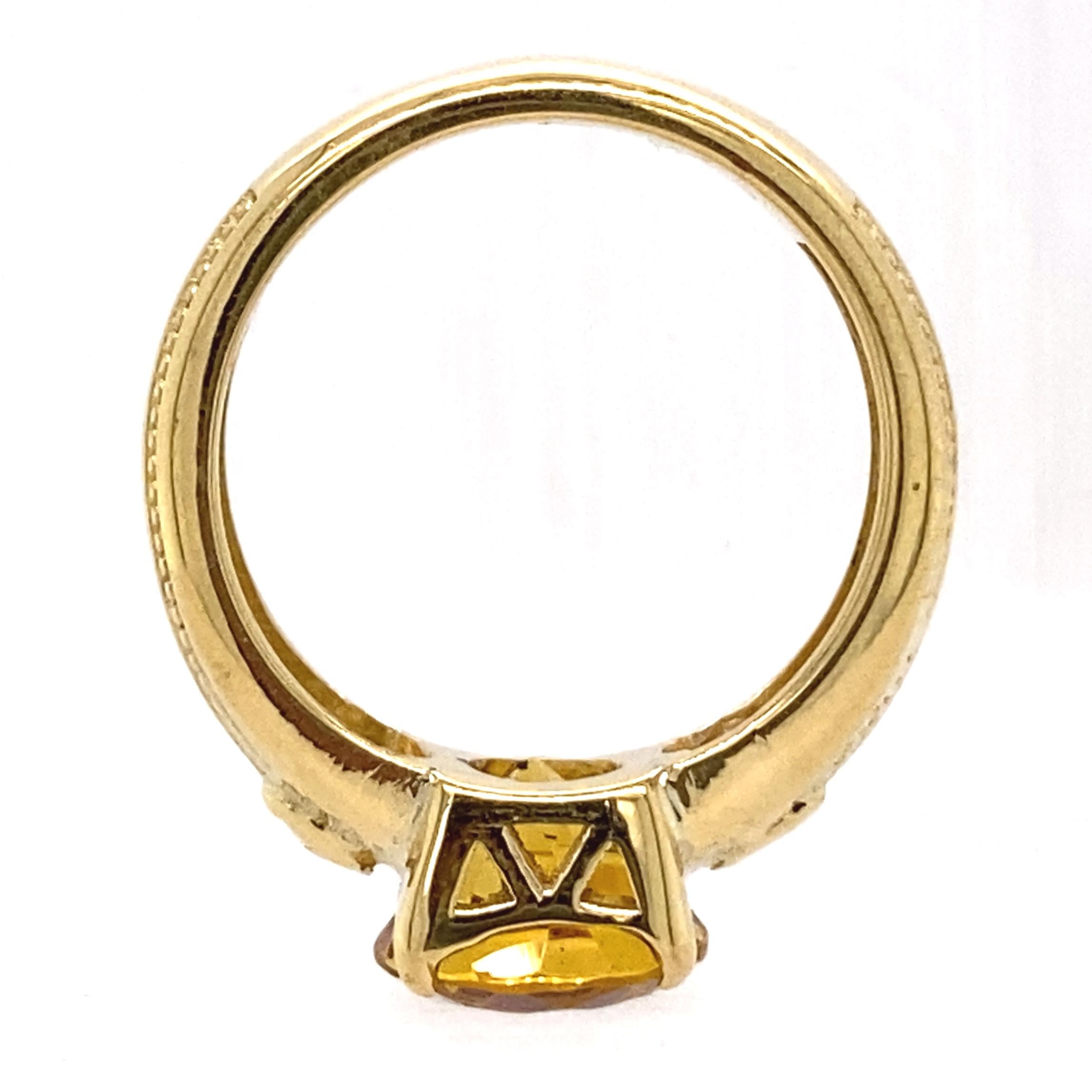 Byzantine-Inspired 18K Gold Ring with Heliodor, Diamonds & Ruby in 18 Karat Gold 3