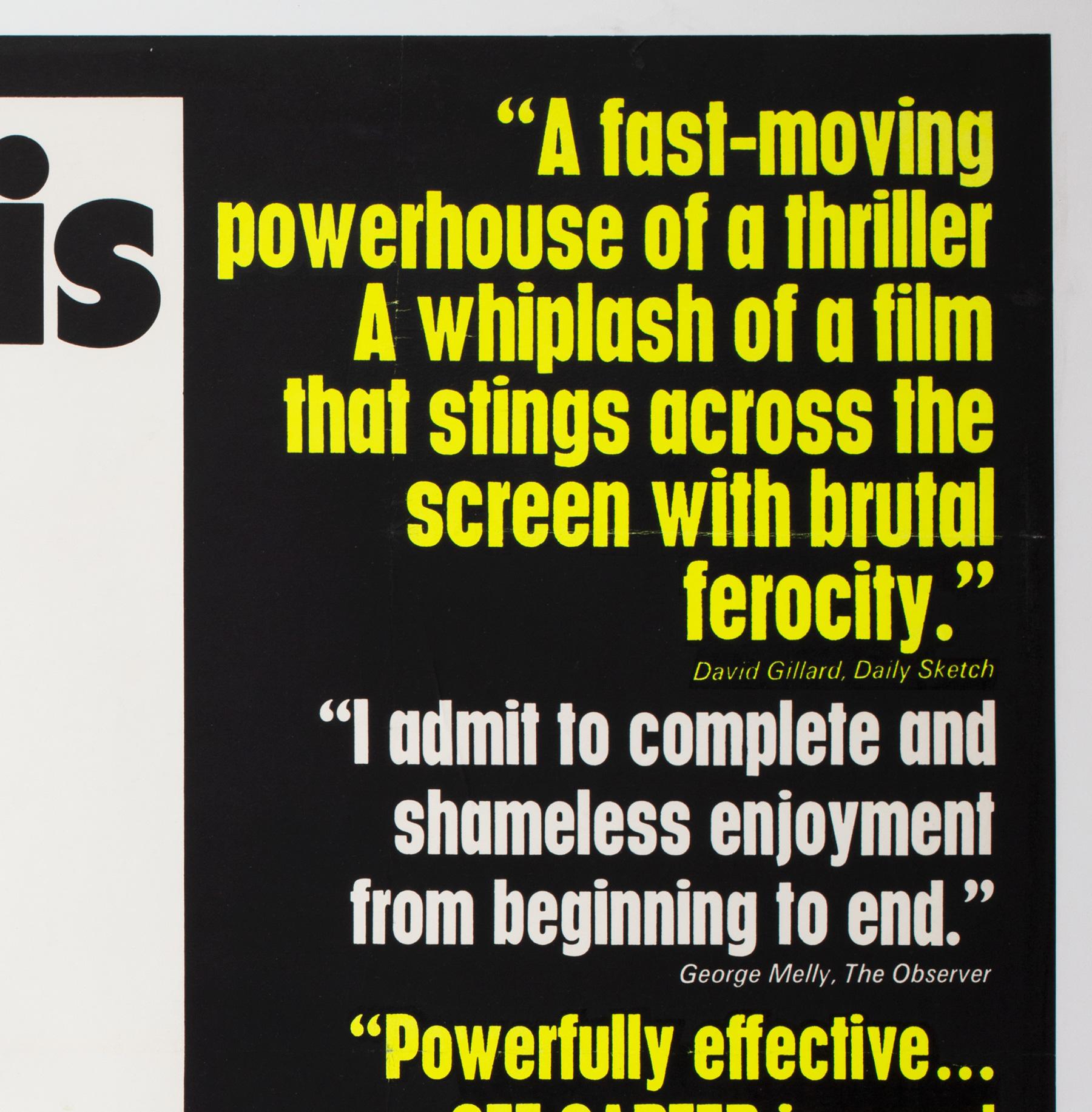 Get Carter 1971 Reino Unido Quad Citas Estilo Película Cartel de cine siglo XX en venta
