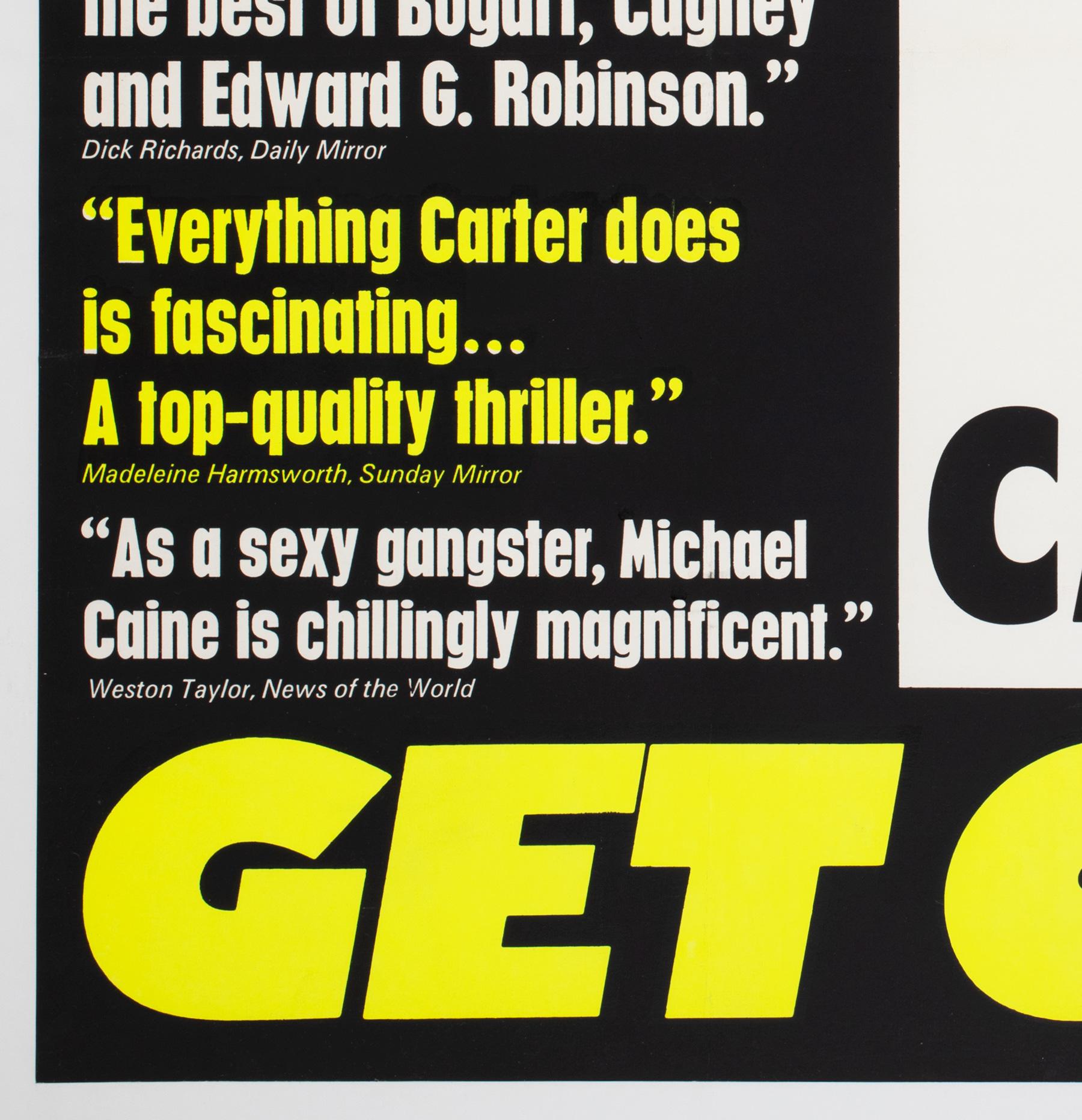 British Get Carter 1971 UK Quad Quotes Style Film Movie Poster For Sale