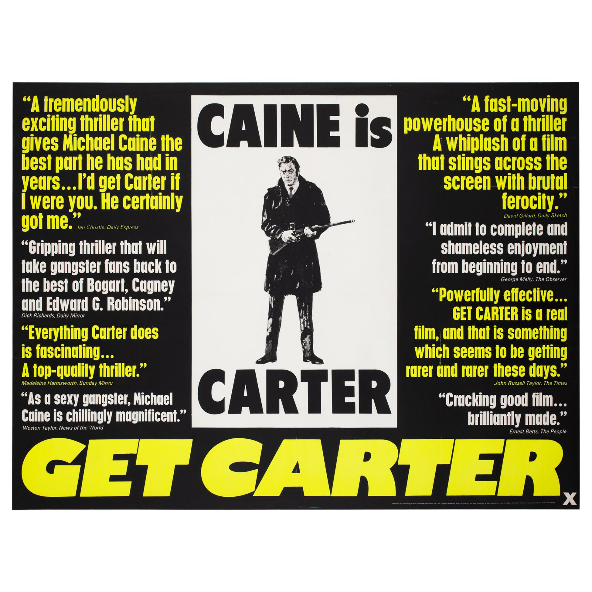 Get Carter 1971 UK Quad Quotes Style Film Movie Poster For Sale