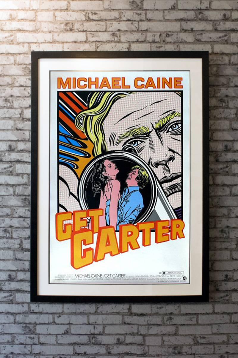 The super rare super amazing vintage Hamersveld Get Carter movie poster. Wonderful Lichtenstein inspired pop artwork. Jack Carter (Michael Caine) is a cold-blooded London gangster, and not the sort of man you want to cross. When Carter's brother