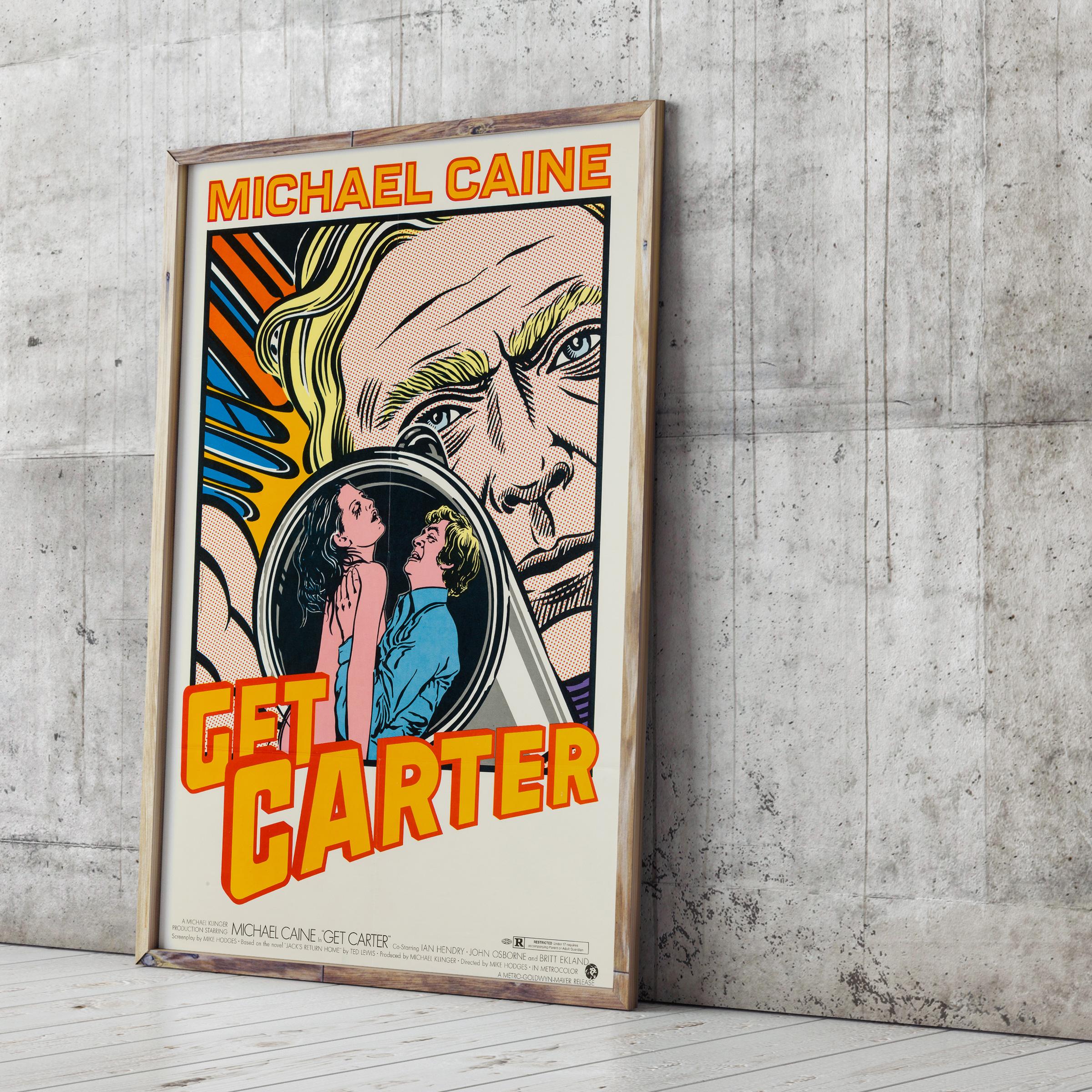 The super rare super amazing vintage Hamersveld Get Carter movie poster. Wonderful Lichtenstein inspired pop artwork. 

Actual film poster size 27 x 41 1/2 inches. Folded (as issued) but stored flat for a long time and folds softened. Will be sent