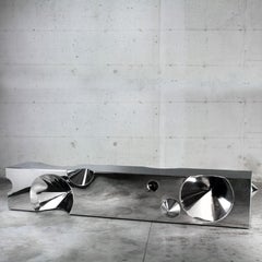 Get Lost! Bench in Mirror Polished Stainless Steel by Barberini & Gunnell