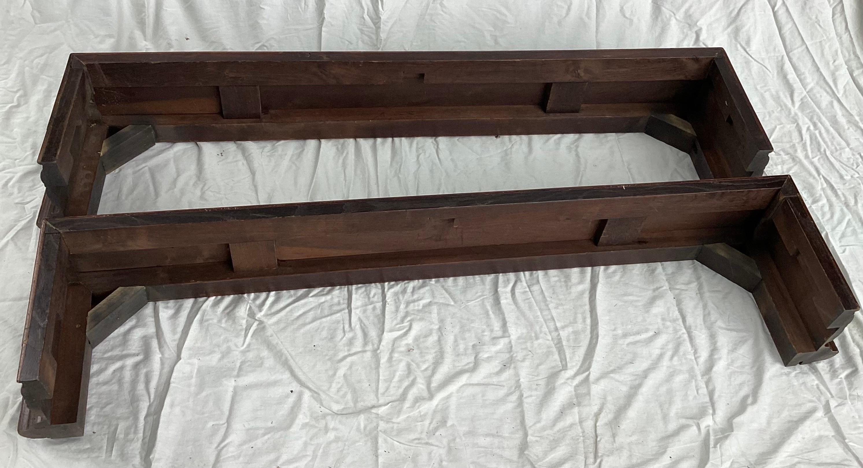 Walnut Get Pair of Carved Wood Window Cornices or Window Valances For Sale