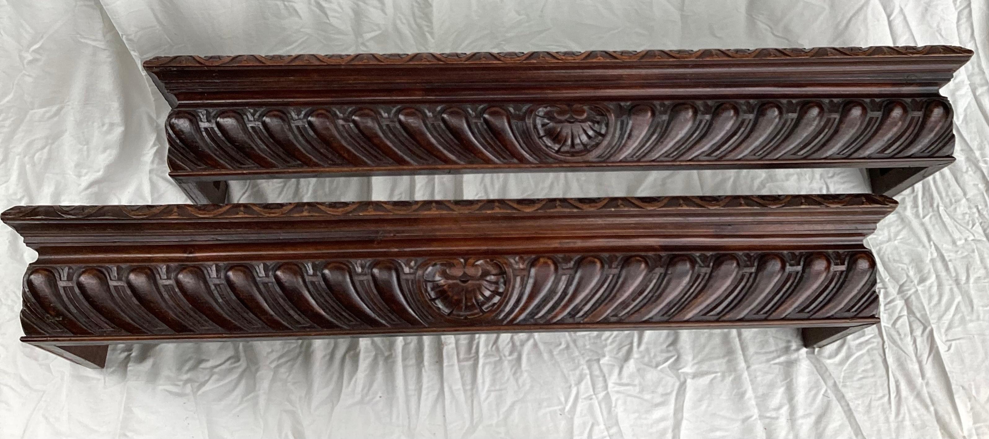 Get Pair of Carved Wood Window Cornices or Window Valances. Each is 54