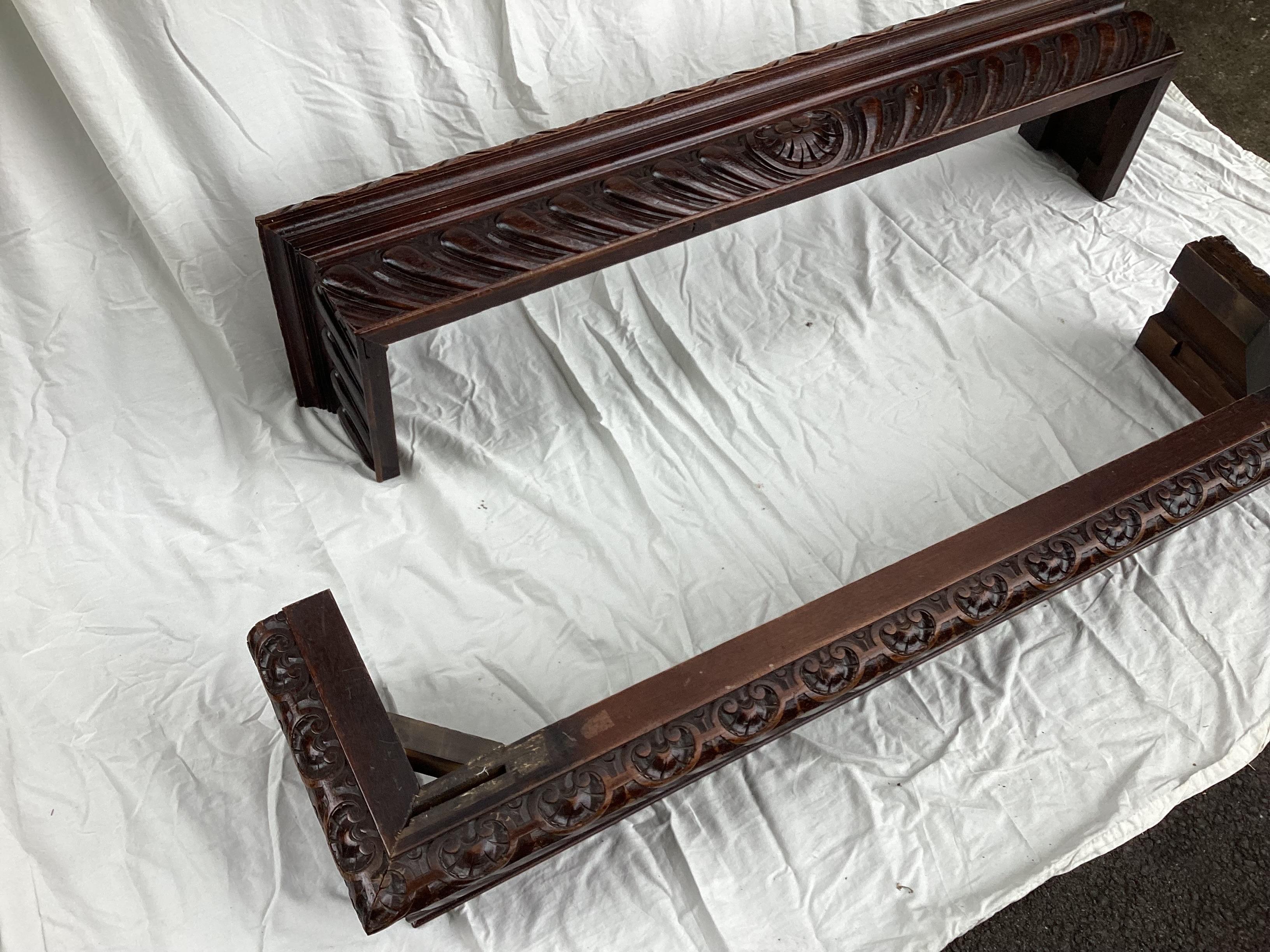 Victorian Get Pair of Carved Wood Window Cornices or Window Valances For Sale