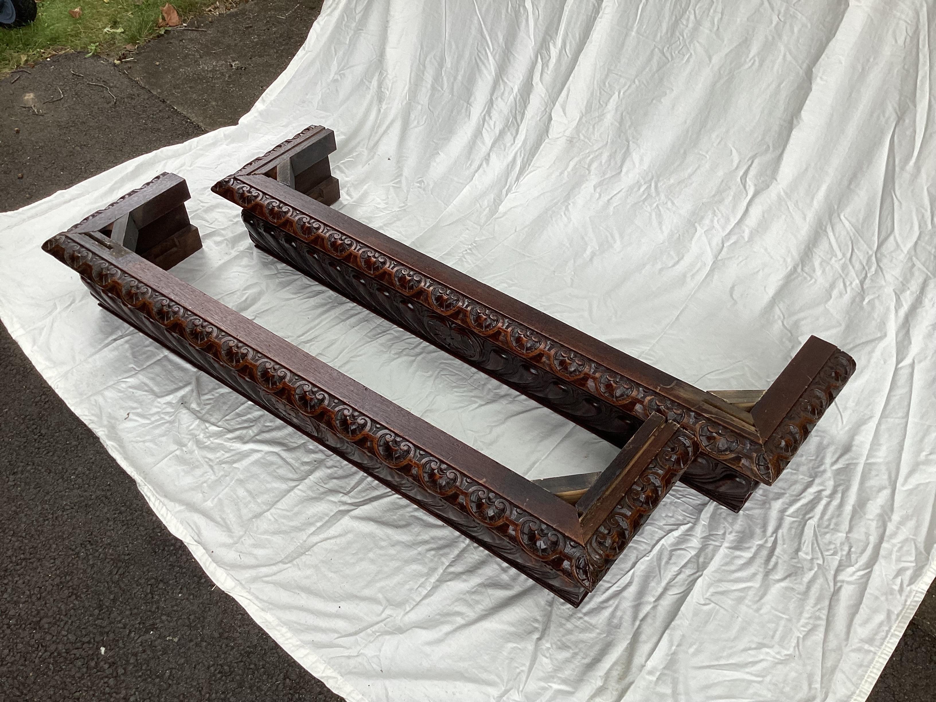 19th Century Get Pair of Carved Wood Window Cornices or Window Valances For Sale