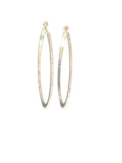 Getana 14K Yellow Gold Inside-Out Diamond Hoop Earrings #24152