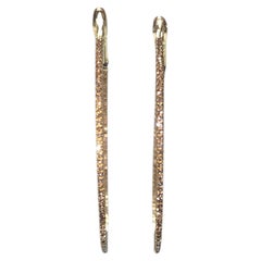 Getana 14K Yellow Gold Inside-Out Diamond Hoop Earrings #24152