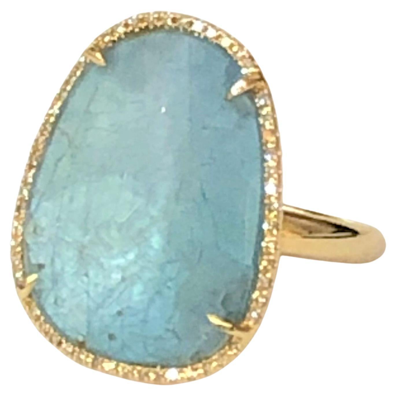 Getana & Co. Blue Apatite Diamond Ring For Sale