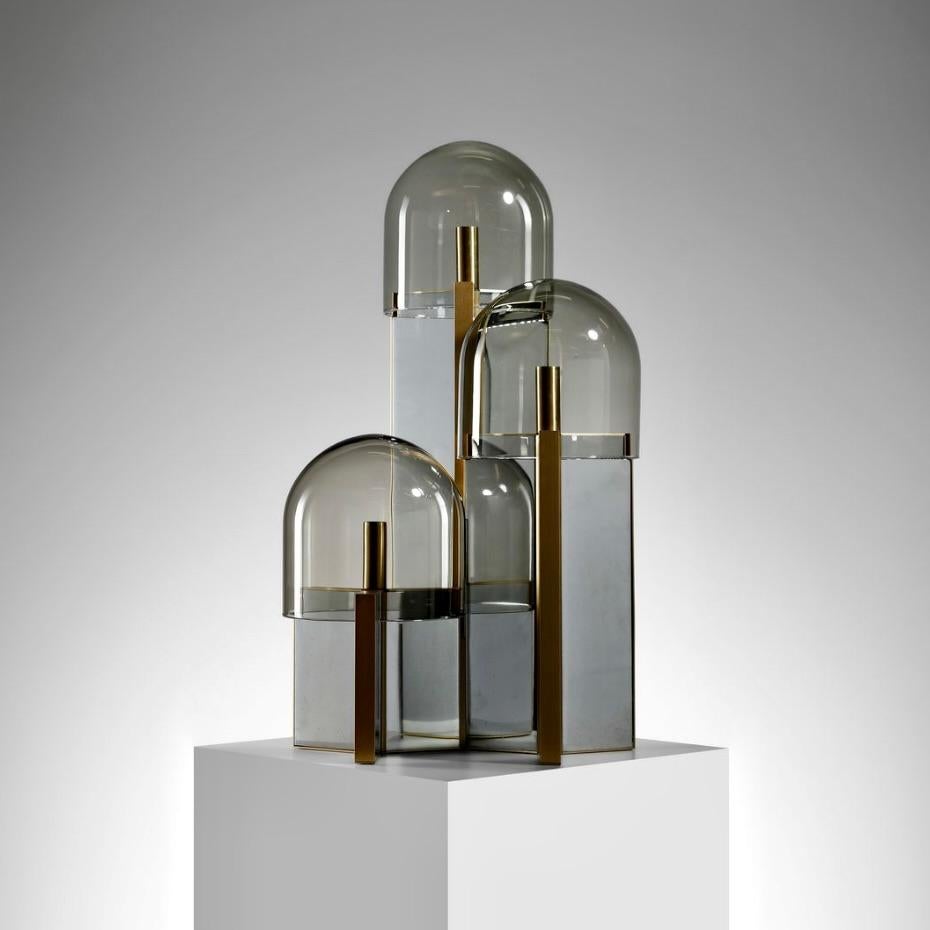 Italian Getano Sciolari Glass Table Lamp. 1970 For Sale