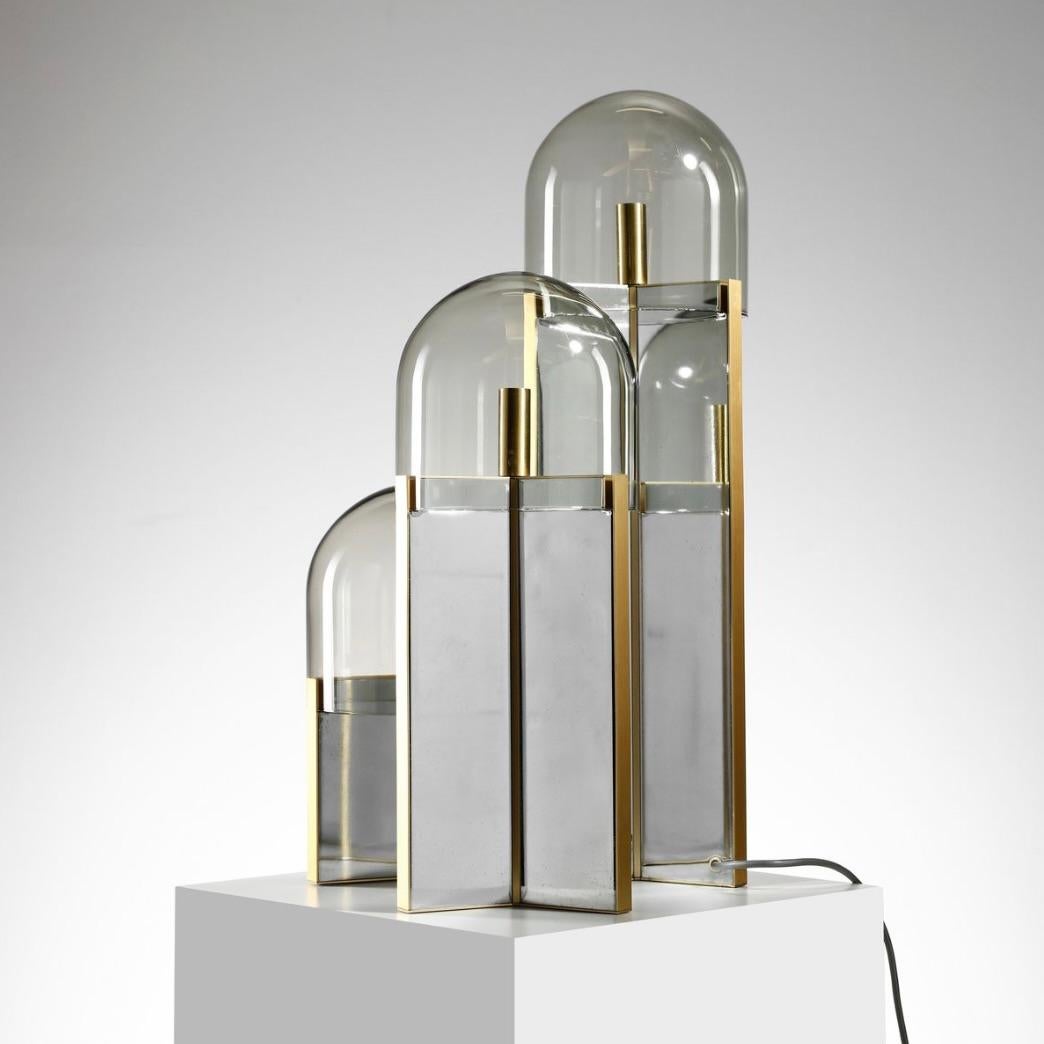Getano Sciolari Glass Table Lamp. 1970 In Good Condition For Sale In CA, CA
