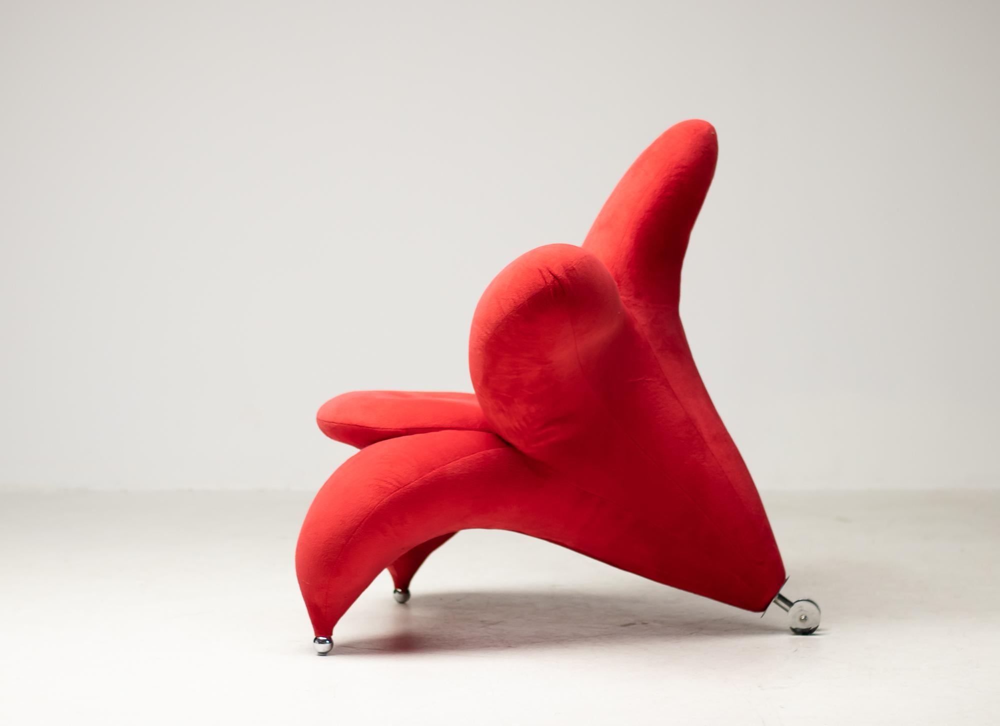 Getsuen Chair in Red Velvet by Masanori Umeda 1