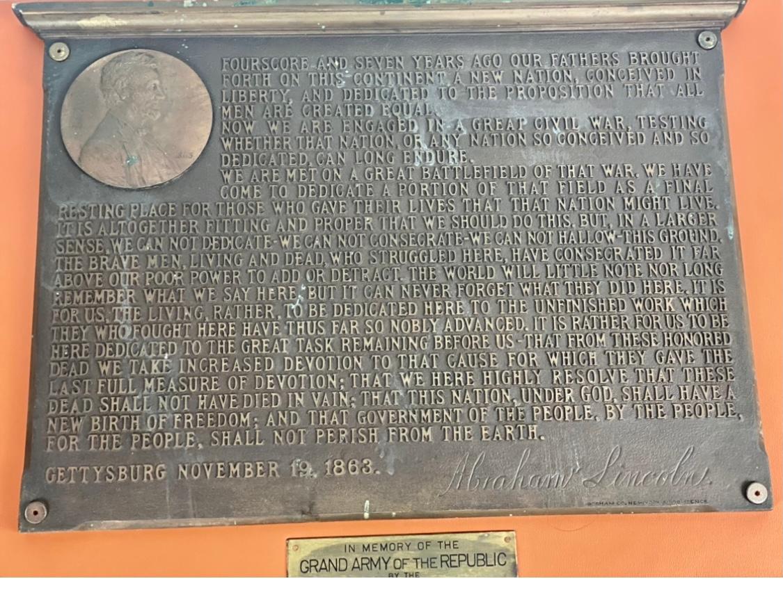 Other Gettysburg Address Bronze Plaque, Profile Bust of Abraham Lincoln / Gorham Co.