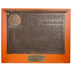 Gettysburg Address Bronze Plaque, Profile Bust of Abraham Lincoln / Gorham Co.
