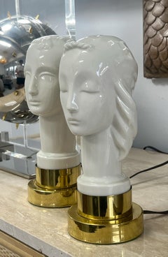 Geza de Vegh  for Lennox Porcelain Art Deco Table Lamps