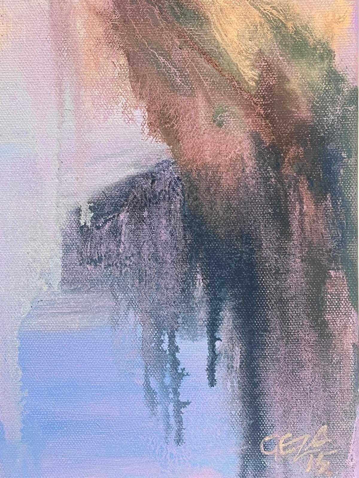 blurry landscape painting
