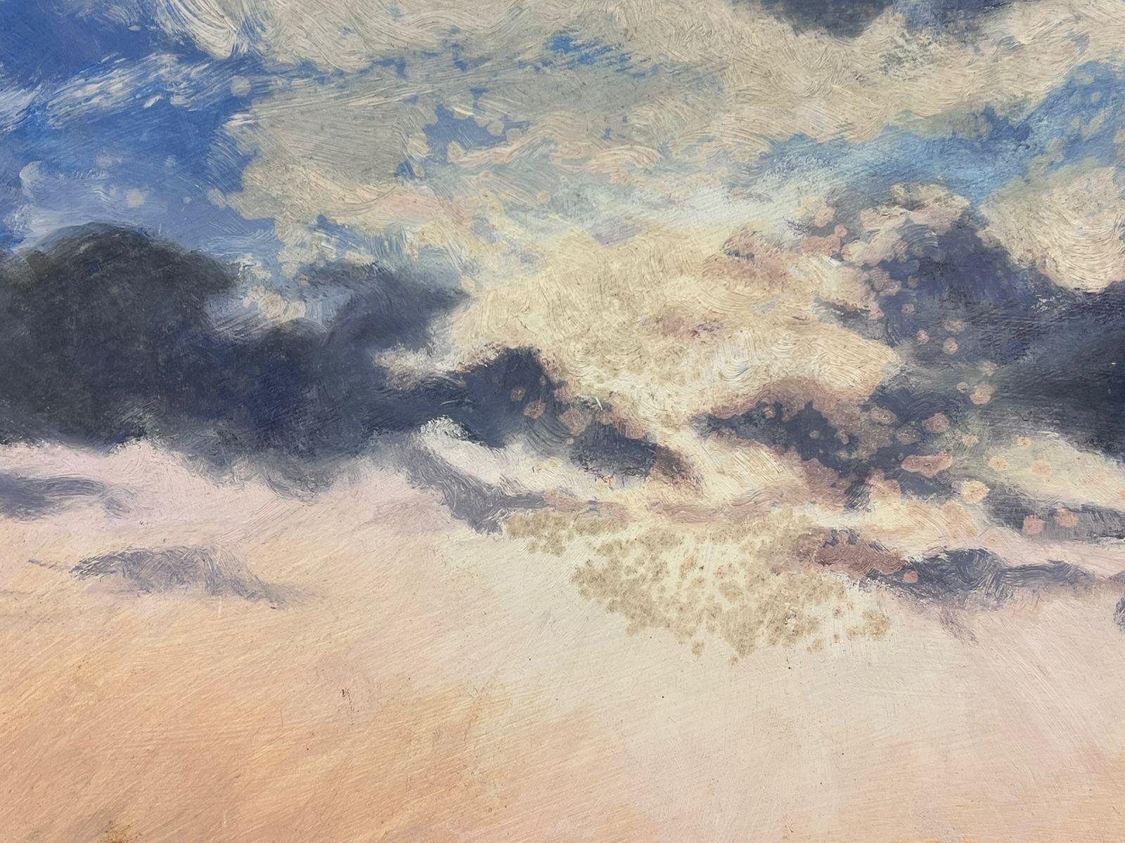 Nuages sombres sur fond de mer Paysage côtier Huile impressionniste britannique  - Painting de Geza Somerset-Paddon
