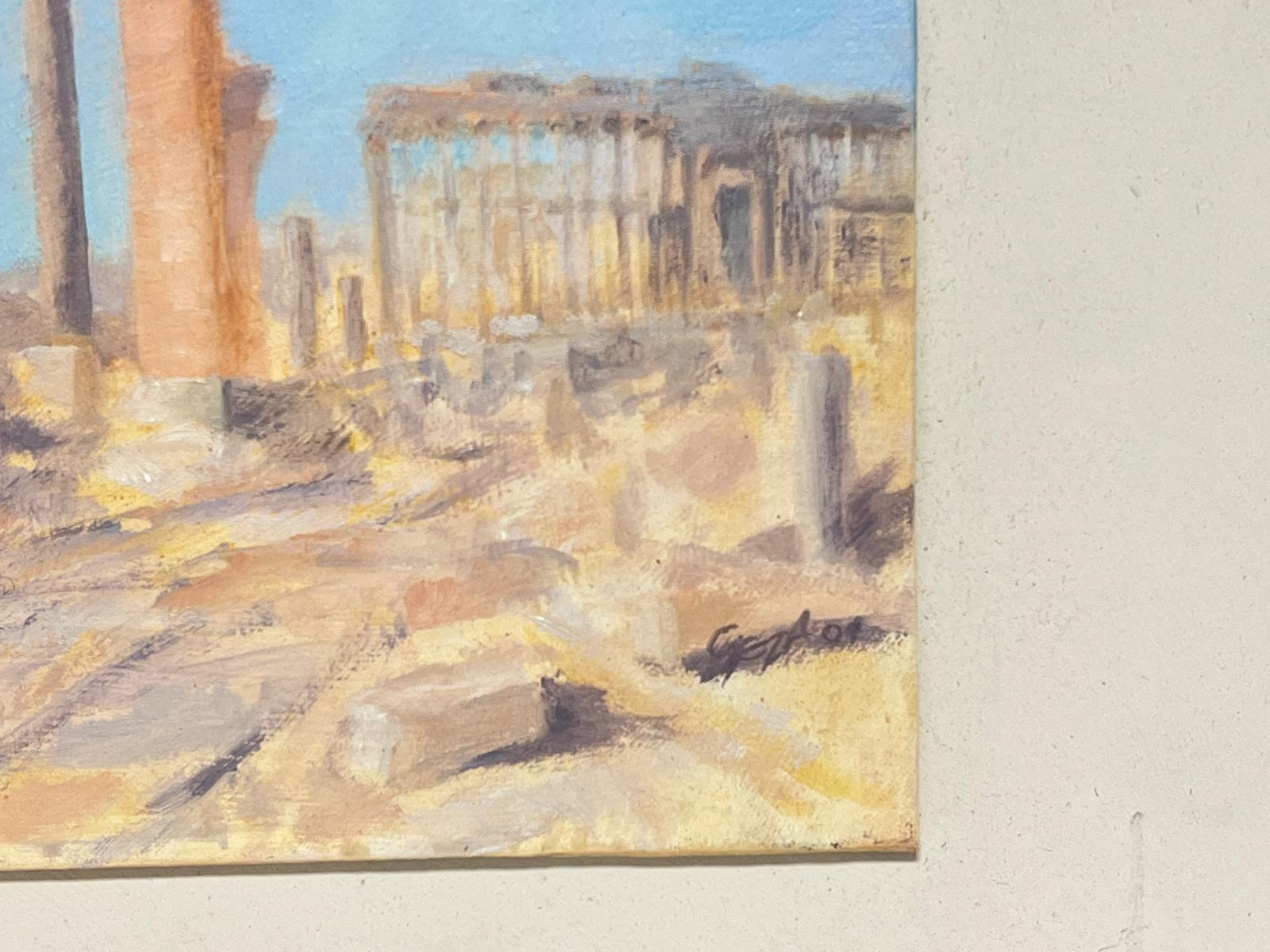 Palmyra Ancient Ruins Syria Landscape Original Oil Painting For Sale 1
