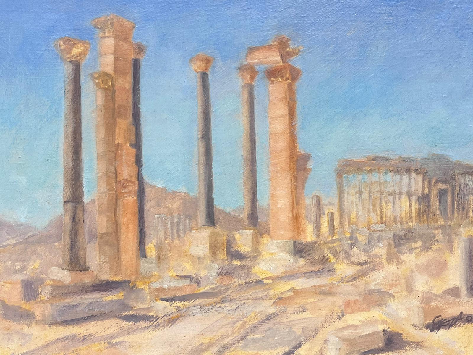 Palmyra Ancient Ruins Syria Landscape Original Oil Painting For Sale 2