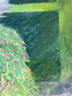 Pristine Cut Hedges In Walled Gardens Contemporary British Oil Painting