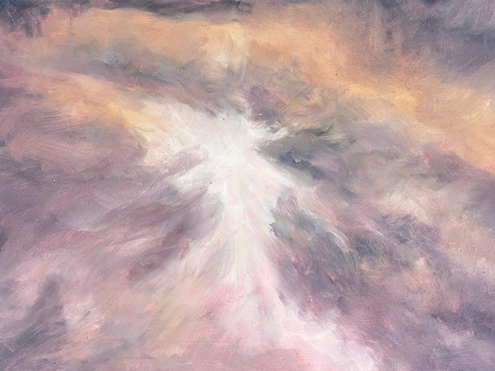 Purple Storm Abstract Contemporary British Modernist Oil Painting (peinture à l'huile contemporaine moderniste) en vente 1