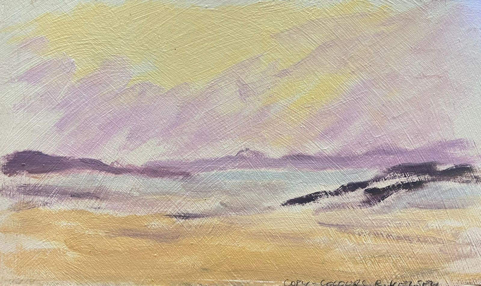 Geza Somerset-Paddon Landscape Painting - Sun Blazed Purple Sky Landscape Contemporary British Oil Painting