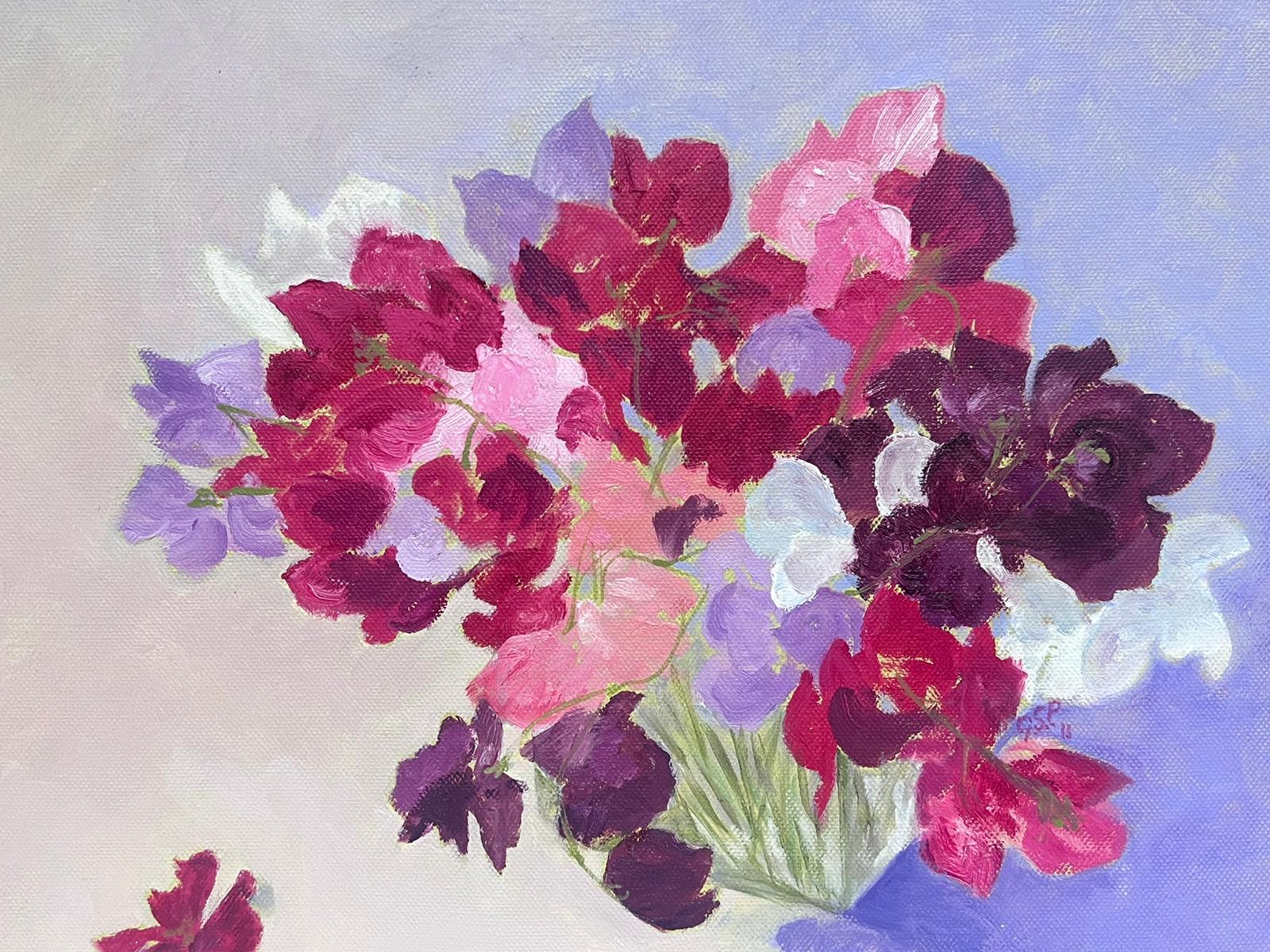 Sweet Peas
by Geza Somerset-Paddon (British 20th century)
signed with initials and titled verso
oil painting on canvas , unframed
canvas: 14 x 18 inches
condition: overall very good
provenance: all the paintings we have by this artist have come from