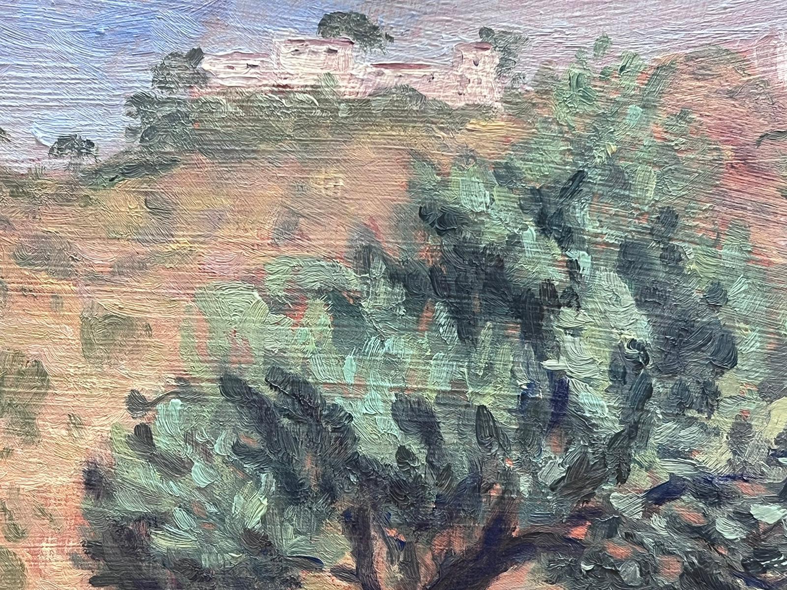 Wonky Olive Tree Landscape Contemporary British Oil Painting For Sale 1