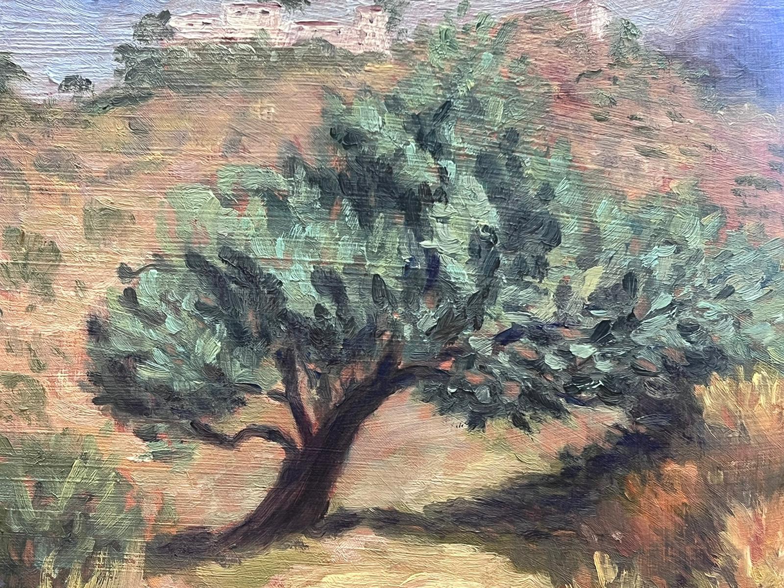 Wonky Olive Tree Landscape Contemporary British Oil Painting For Sale 2
