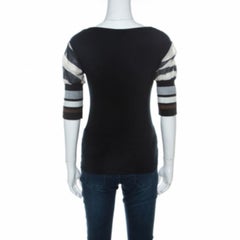 GF Ferre Black Panther Print Jersey Scoop Neck Top S