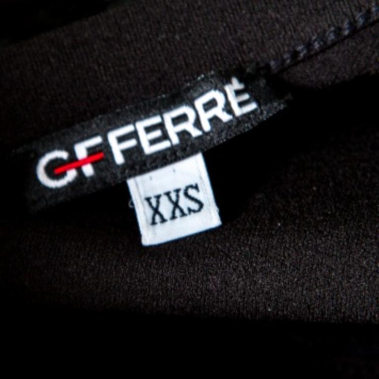 Donna GF Ferre - Top nero con lustrini e scollatura sul retro XXS in vendita