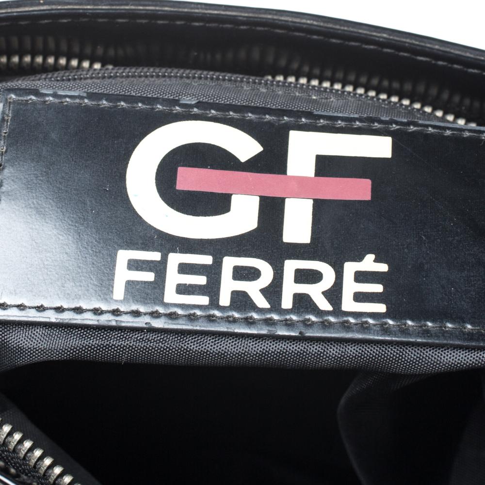 GF Ferre Black Signature Front Zip Hobo For Sale 2