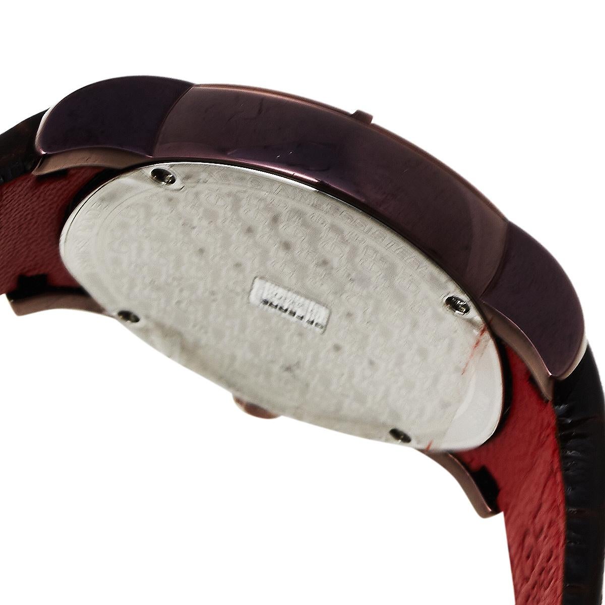 GF Ferre Brown IP-beschichtetes Edelstahl-Leder 9104M Herren-Armbanduhr 44 mm 3