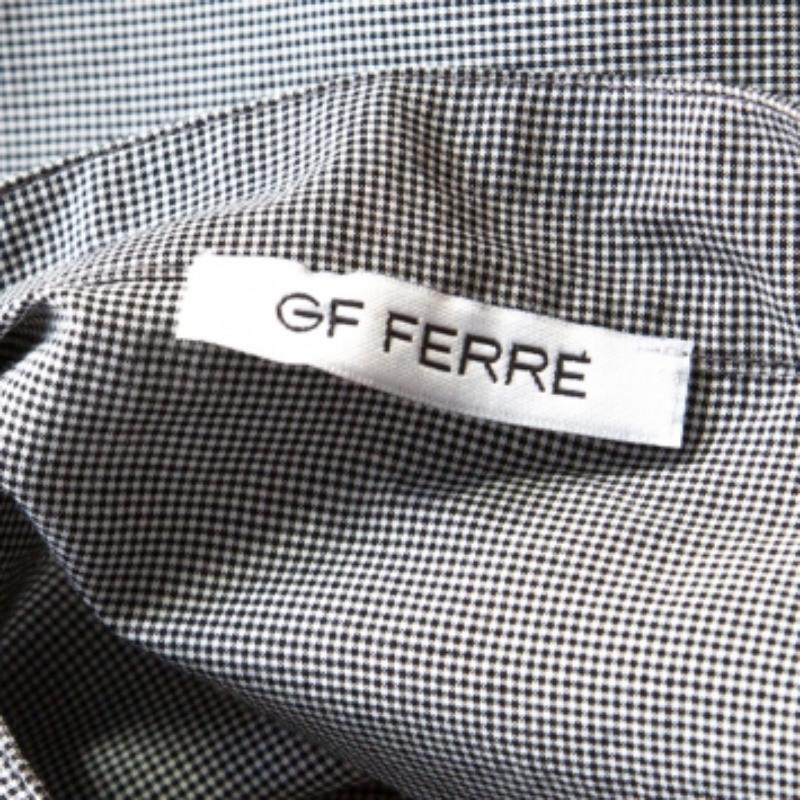 GF Ferre Camicetta con dettaglio fiocco in cotone grigio e percalle XS In condizioni buone in vendita a Dubai, Al Qouz 2