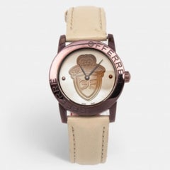 GF Ferre PVD-beschichtetes Edelstahl-Leder 9085L Damen-Armbanduhr 32 mm