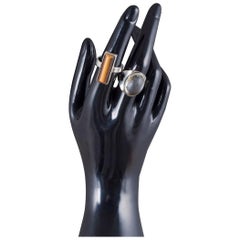 Gfab Sweden. Two modern Swedish rings in sterling silver with quartz and spinel.