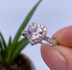 Ring GFCO 1.47Ct Natural Spinel and Diamonds, 14 Karat White Gold, 7US