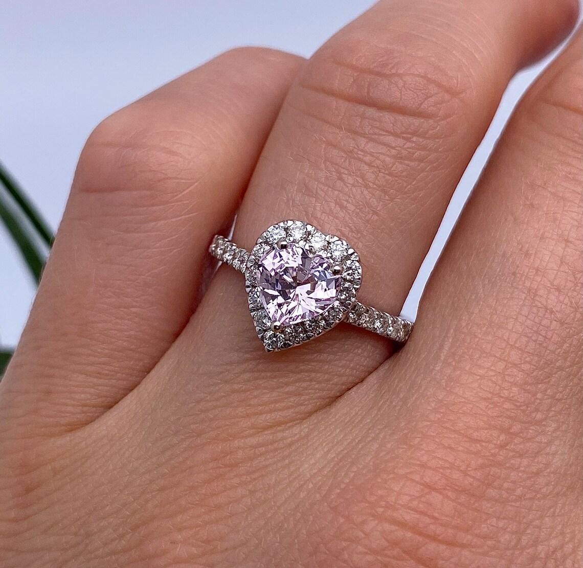 Ring GFCO 1.47Ct Natural Spinel and Diamonds, 14 Karat White Gold, 7US In New Condition For Sale In Daugavpils, LV