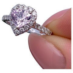 Ring GFCO 1,47 Karat natürlicher Spinell und Diamanten, 14 Karat Weißgold, 7US