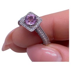 Ring GFCO zertifiziert 1,51 Karat natürlicher Spinell und Diamanten, 14 Karat Weißgold