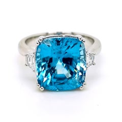 Bague en or blanc certifiée GFCO 12.14 Carat Zircon Fancy Diamond