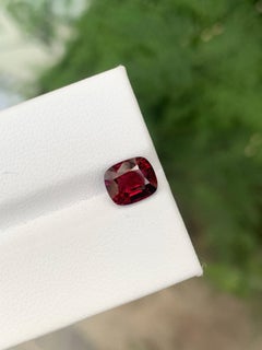 GFCO Certified 1.44 Carats Natural Loose Burmese Red Spinel Gemstone