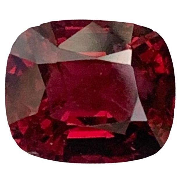 GFCO Certified 1.44 Carats Natural Loose Burmese Red Spinel Gemstone