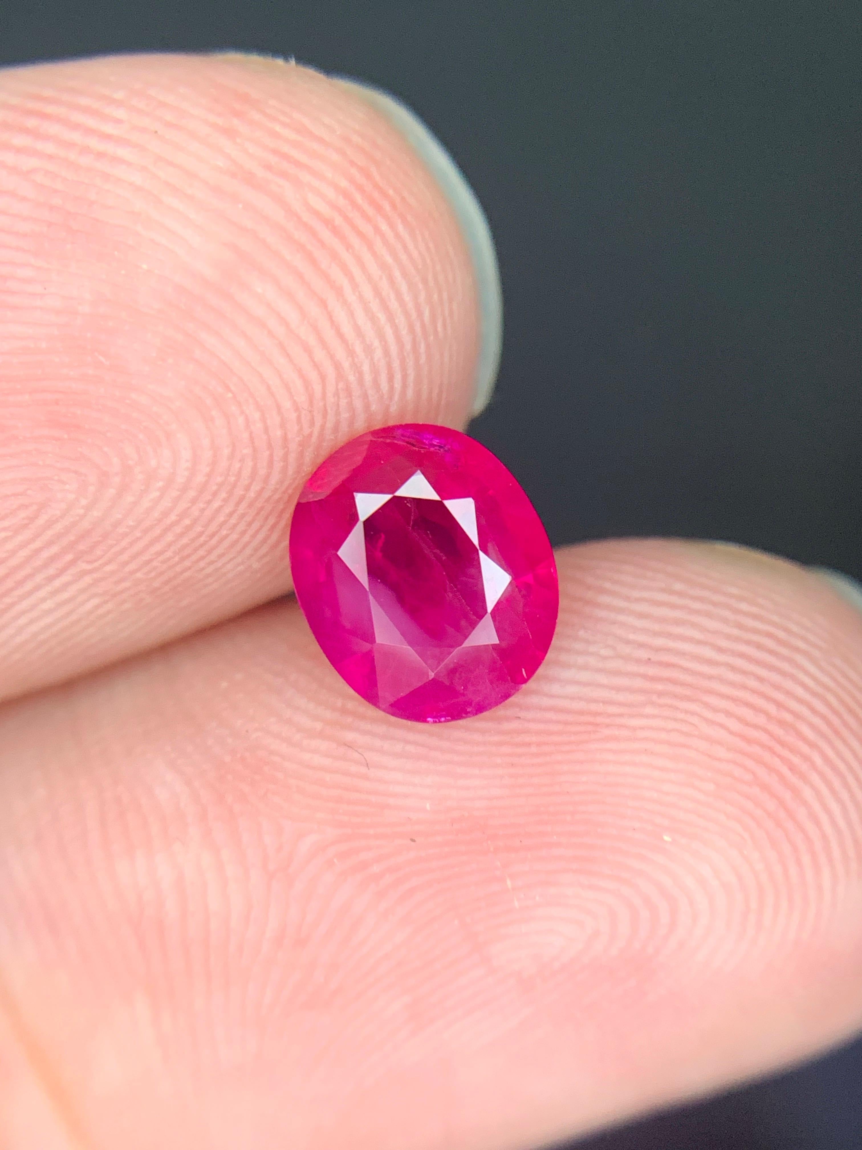 GFCO zertifiziert 1.61 Karat natürlichen losen burmesischen Rubin Oval Form Edelstein im Angebot 4