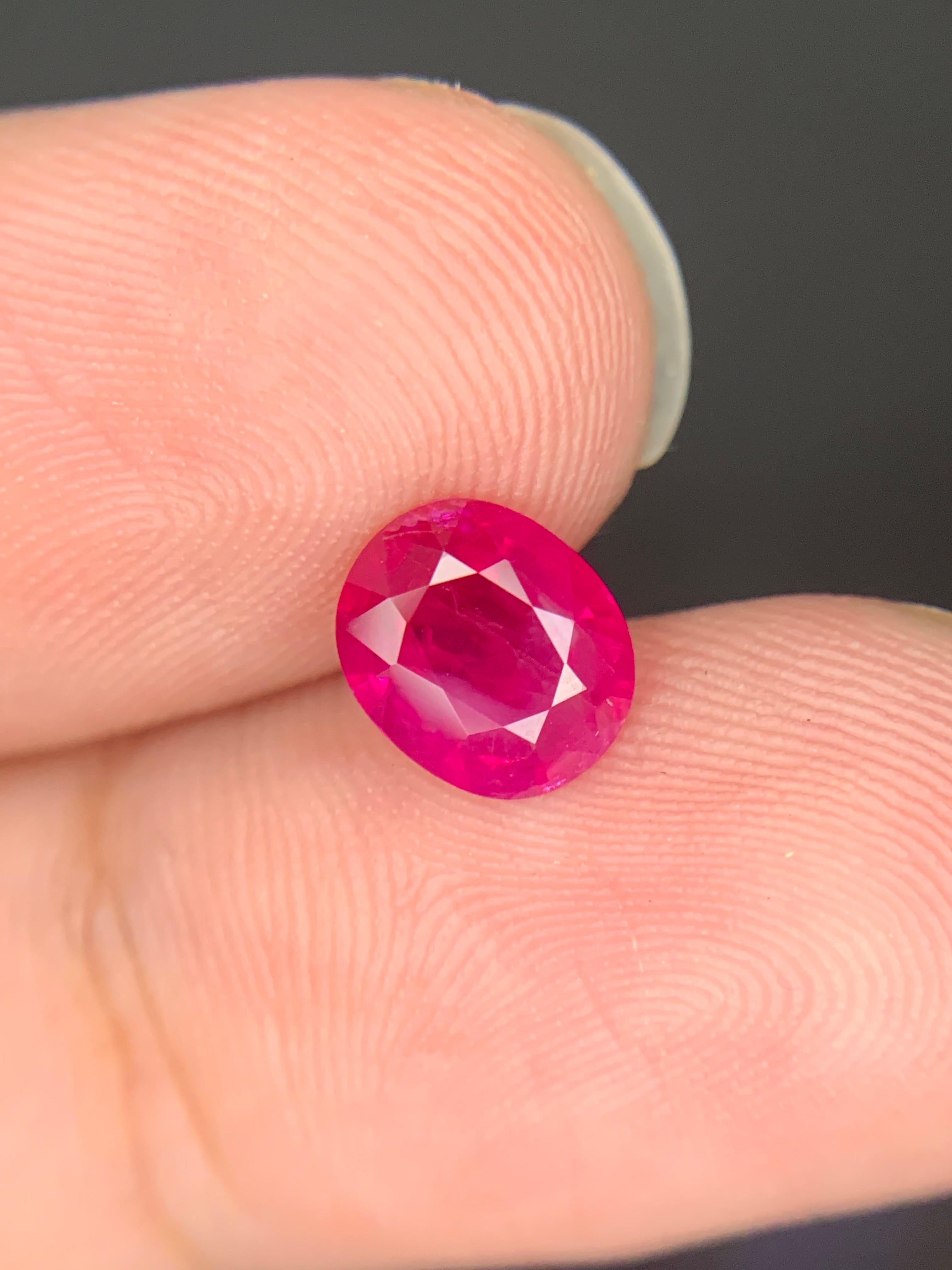 GFCO zertifiziert 1.61 Karat natürlichen losen burmesischen Rubin Oval Form Edelstein im Angebot 5