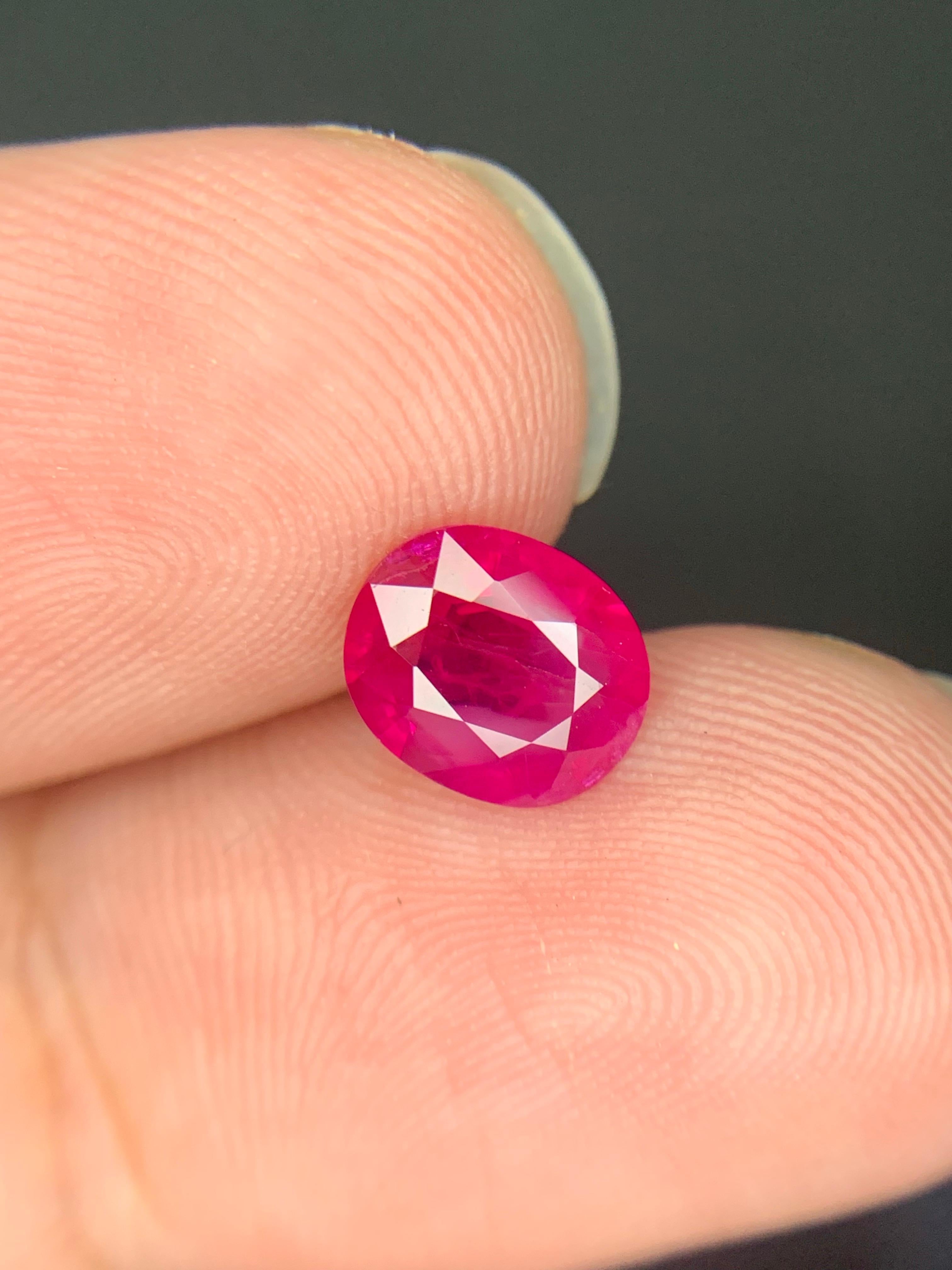 GFCO zertifiziert 1.61 Karat natürlichen losen burmesischen Rubin Oval Form Edelstein im Angebot 6