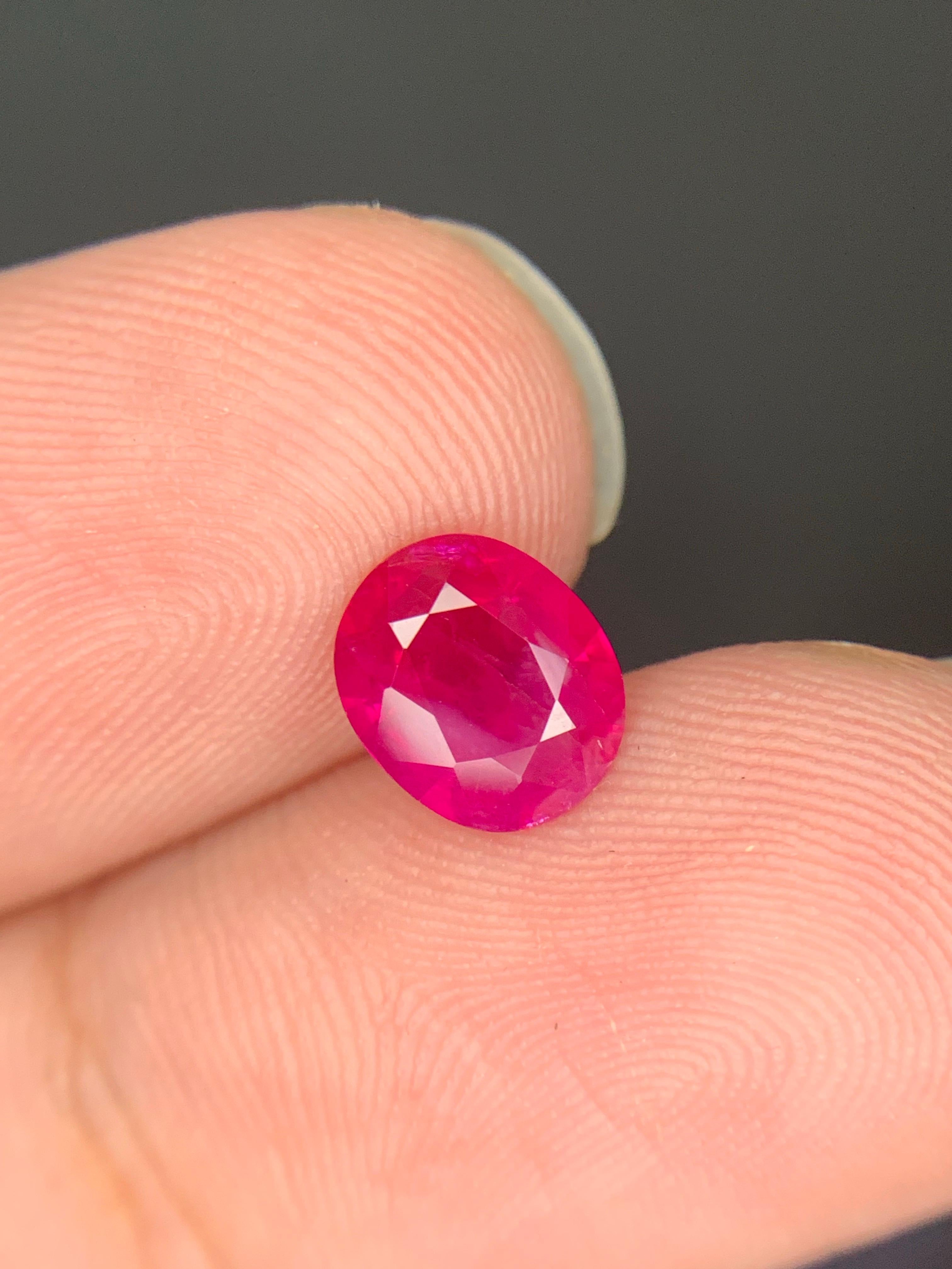 GFCO zertifiziert 1.61 Karat natürlichen losen burmesischen Rubin Oval Form Edelstein im Angebot 7