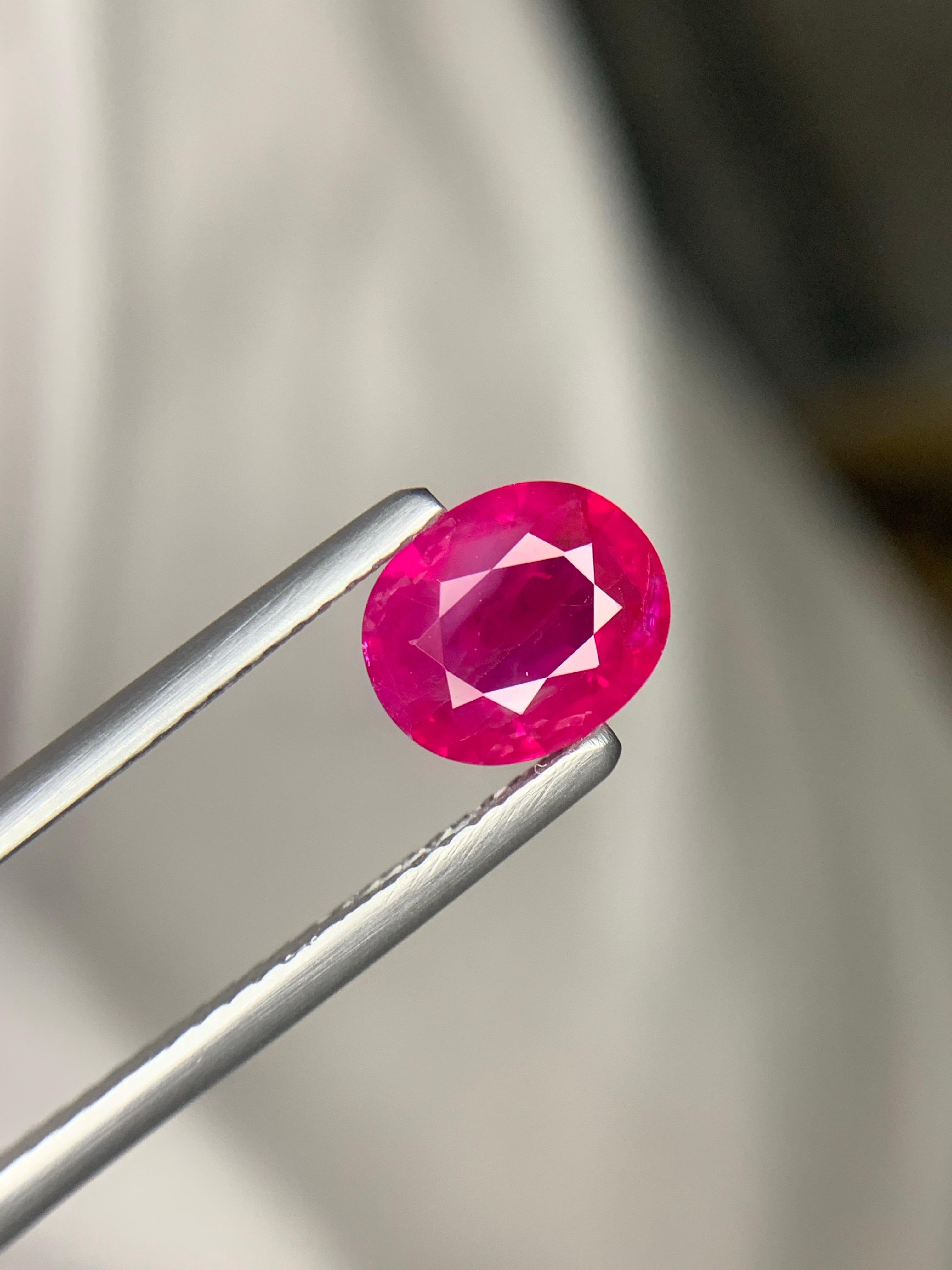 GFCO zertifiziert 1.61 Karat natürlichen losen burmesischen Rubin Oval Form Edelstein im Angebot 8