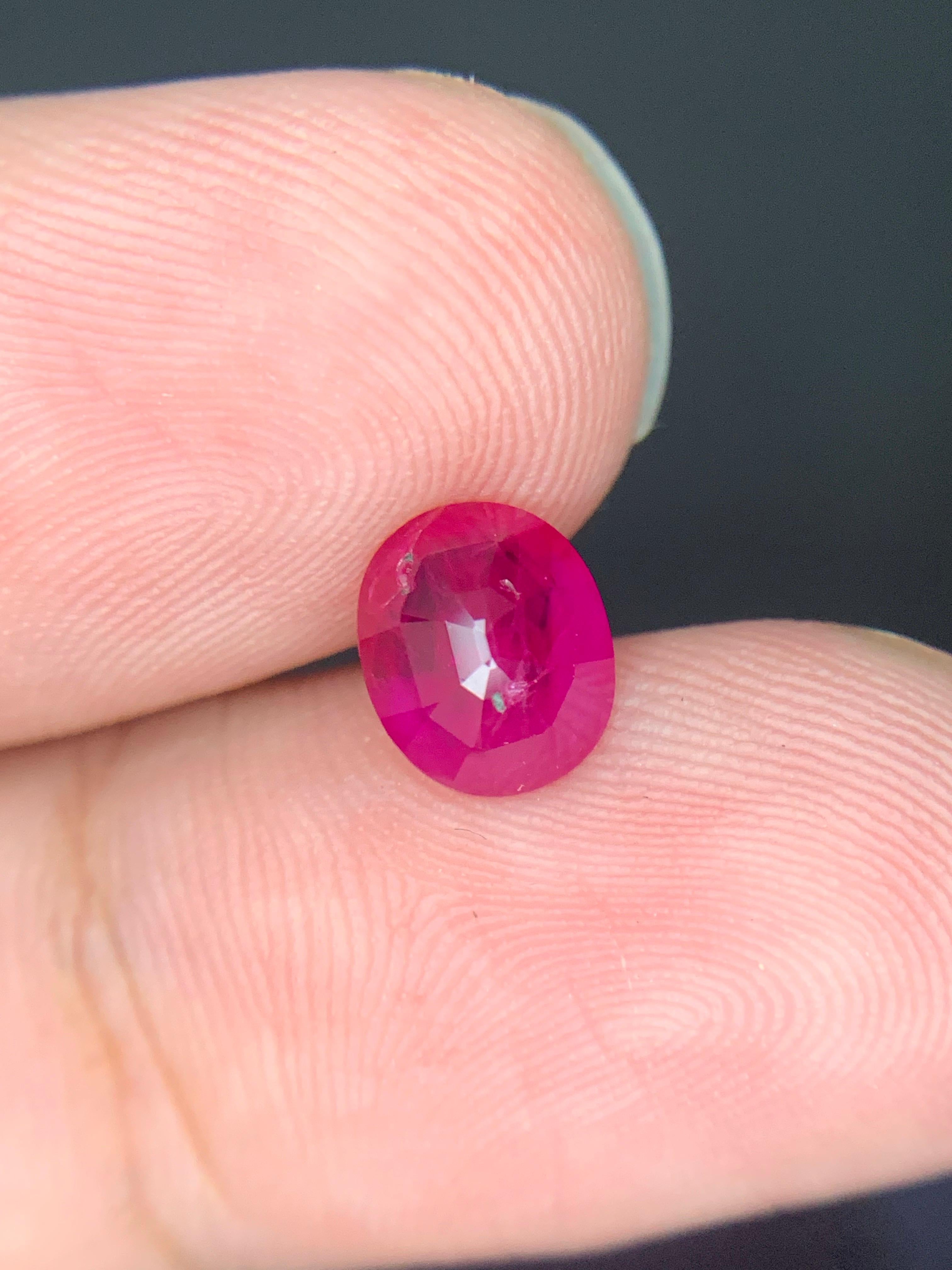 GFCO zertifiziert 1.61 Karat natürlichen losen burmesischen Rubin Oval Form Edelstein im Angebot 9